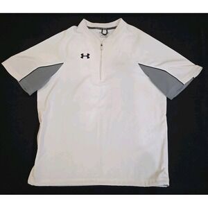 Under Armour Men's Size S Squad Short Sleeve Coach'S 1/4 Zip Pullover White